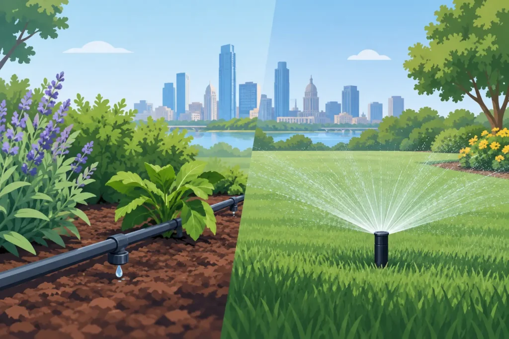Drip Irrigation Versus Sprinklers in Austin
